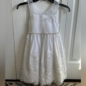 American Princess White Dress with Floral Details